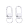 A pair of white alloy snap lobster clasp hooks for jewelry making