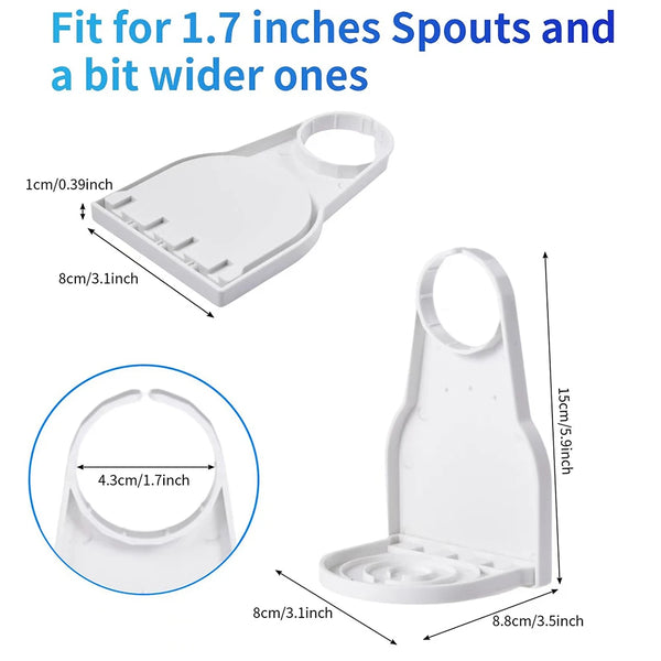 White reusable laundry detergent dispenser with various spout sizes and a wider option.