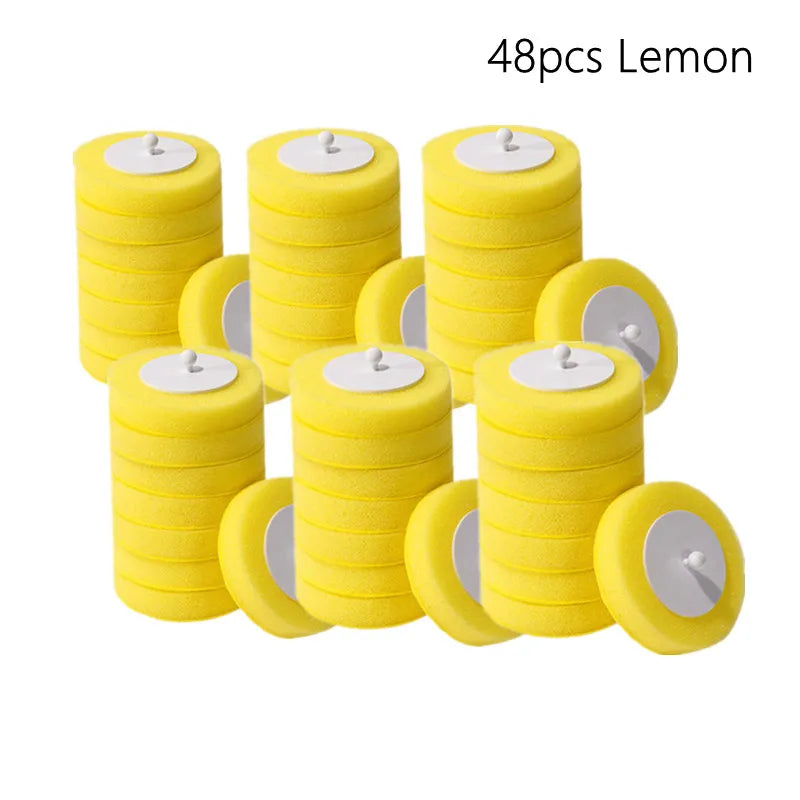 48 cabezales de cepillo desechables en forma de limón amarillo para limpieza del hogar