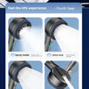 A set of four high pressure shower heads demonstrating spray modes including Spray, Mixed, Rain, and Spray gun.