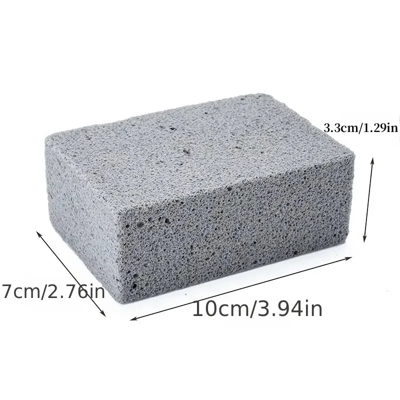 Gray pumice stone with dimensions 7cm x 10cm and thickness 3.3cm