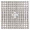 A gray non-slip shower mat with numerous suction cups for bathroom use.