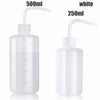 Two white squeeze bottles, 500ml and 250ml, with measurement lines.