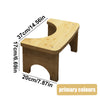 A light wood bamboo squat stool with dimensions 37cm high and 20cm wide.