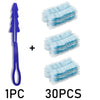 A set of three disposable electrostatic duster refills in blue and purple for household cleaning