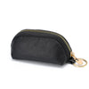 Black leather key organizer wallet with a gold-toned zipper closure.