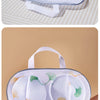 A white mesh laundry bag for delicates and lingerie protection is shown on a light background.