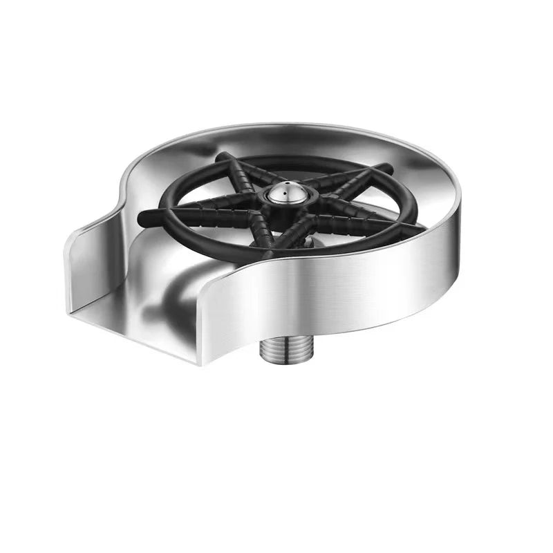 Stainless steel high-pressure faucet glass rinser for bars and kitchens