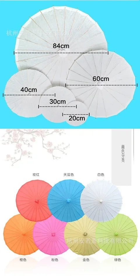 Una colección de elegantes parasoles de papel en varios colores pastel, incluyendo rosa, azul, amarillo y verde.