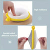 A yellow and white reusable double-sided dishwashing sponge set showing its texture and construction.