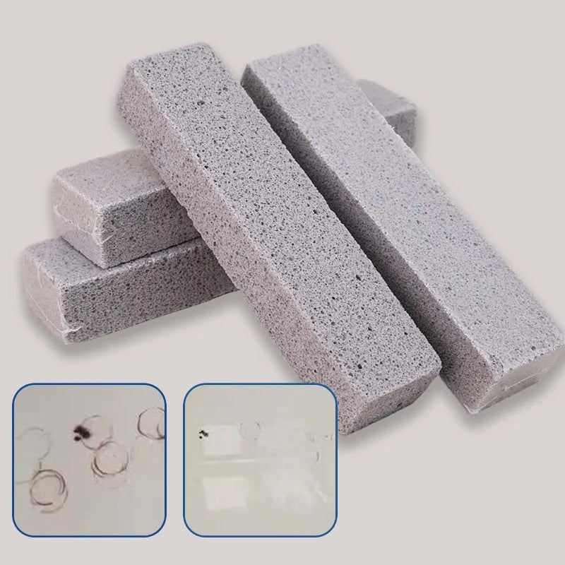 Several rectangular natural pumice stone cleaning sticks are shown, with close-ups of the material texture.