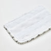 White replacement microfiber pads for a shark steam mop, showing the textured fabric and frayed edges.