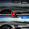 Before and after comparison of a car's headlight cleaning using reusable silica gel bags.
