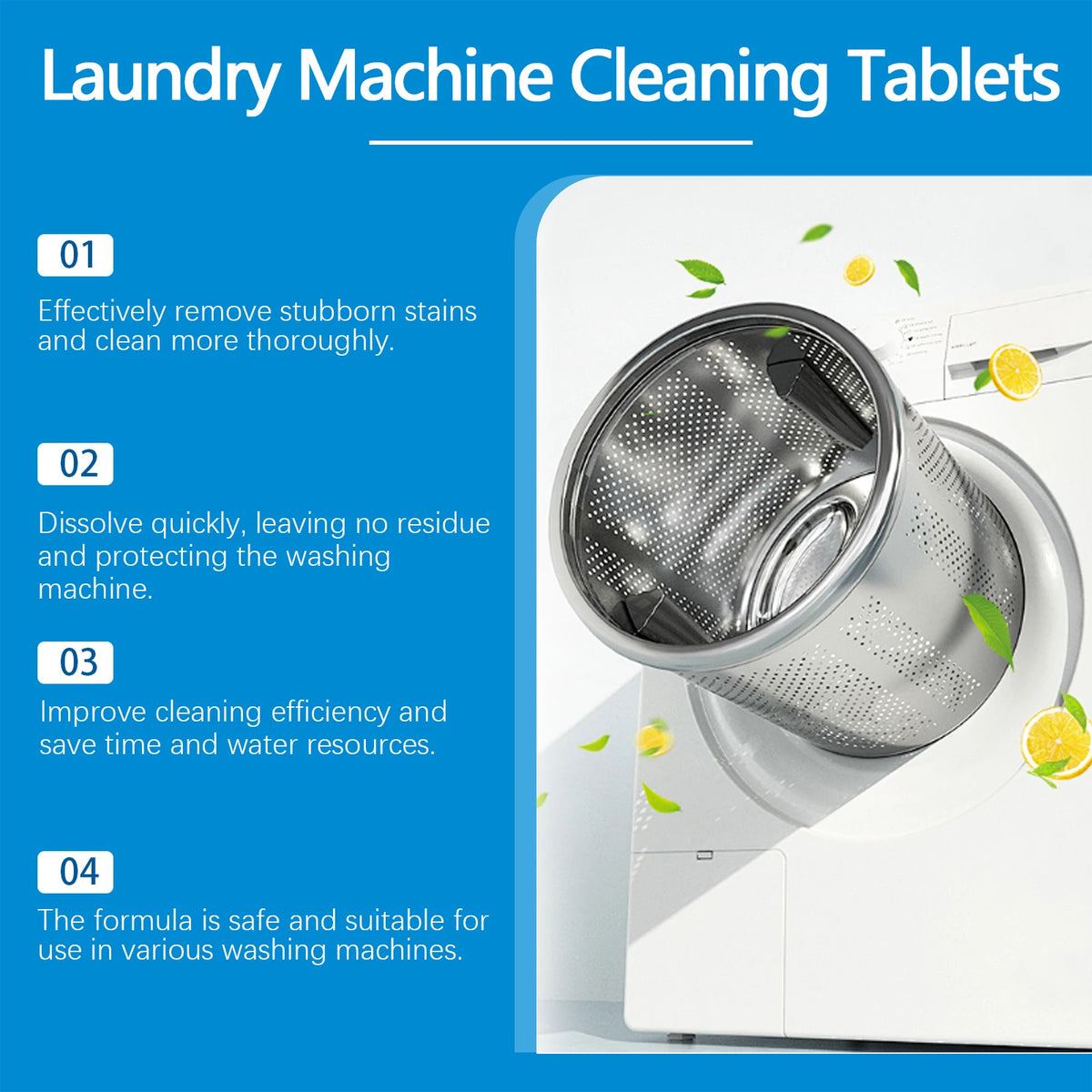 Effervescent Tablet Washing Machine Cleaner