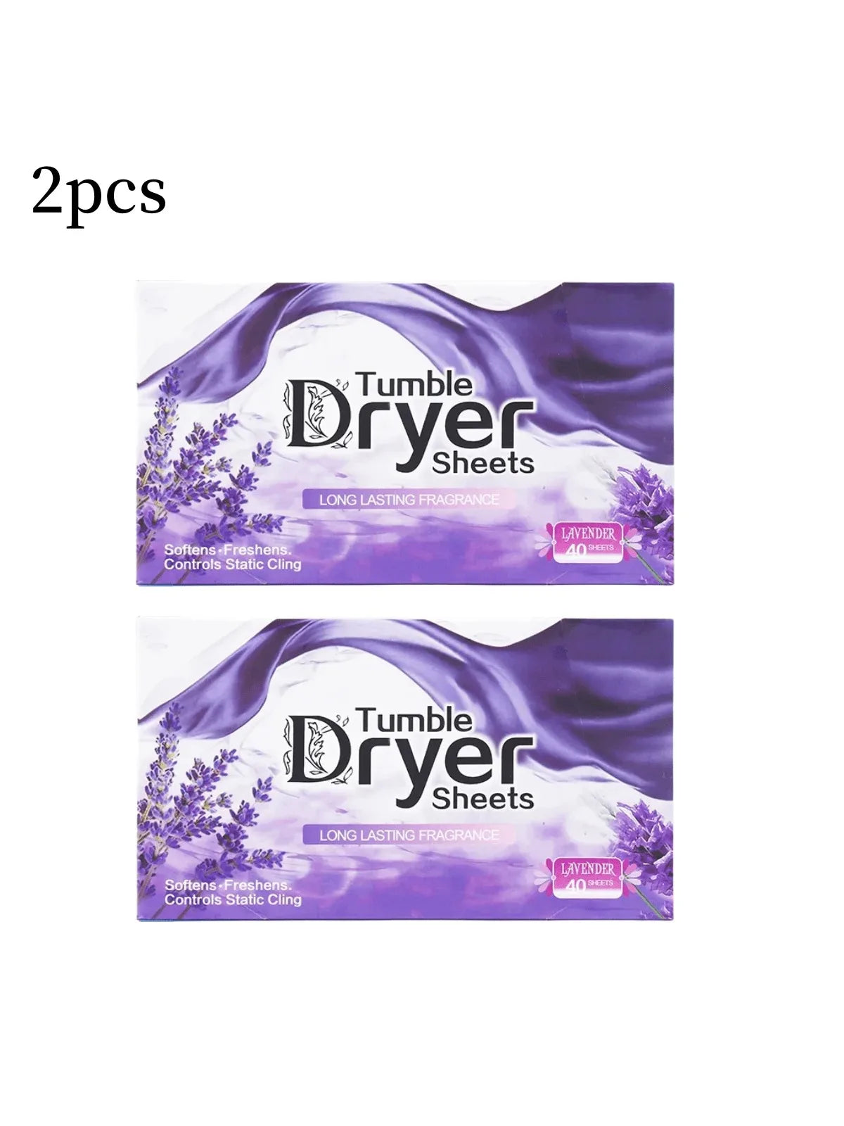 Zwei Pakete Tumble Dryer Sheets mit Lavendelduft zur Weichmachung und Faltenentfernung