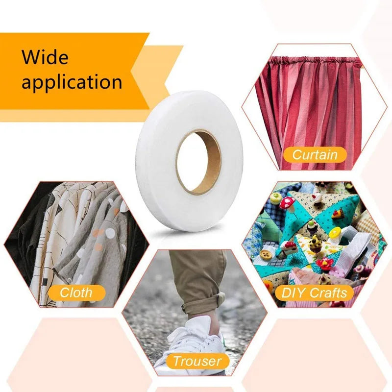 Rollo de cinta para dobladillos de tela pesada, apto para cortinas, tela, pantalones y manualidades