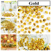 Colección de rocas de hielo triturado de acrílico dorado brillante para decoración y rellenos.
