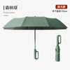 A dark green automatic folding umbrella with a reinforced shaft and canopy.