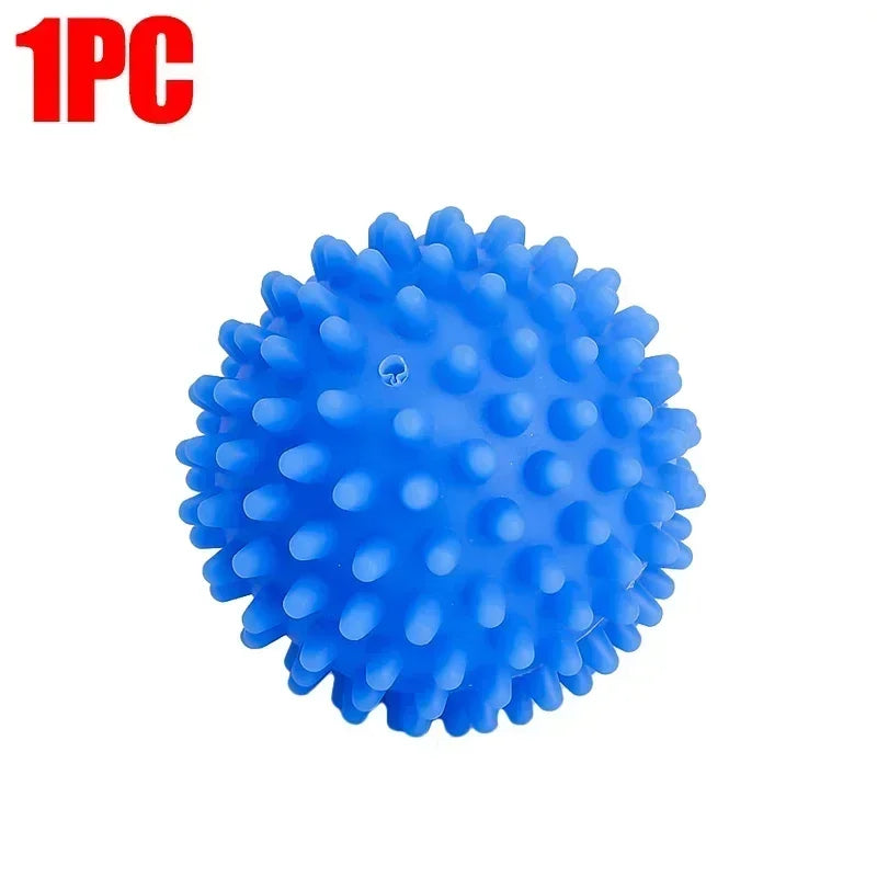 A single bright blue silicone laundry ball with a textured surface.