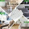 A collage showing various rooms with replacement microfiber pads for a Shark steam mop.