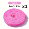 Pink heavy-duty portable clothesline with 8m length and 314.9 inches