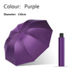 A purple extra large windproof folding umbrella shown against a white background.