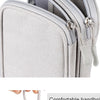 A close-up view of a light gray waterproof cable organizer travel case with a zipper closure.