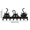 Black decorative metal key holder rack with hooks for keys and accessories