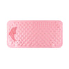 Pink rectangular non-slip bath mat with molded dolphin shape for bathtub