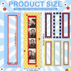 A set of magnetic photo strips and frames in various sizes and colors for a photo booth display