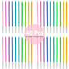 Ein Set von 40 dekorativen Spiral-Geburtstagskerzen in verschiedenen Farben wie rosa, blau, grün und gelb.