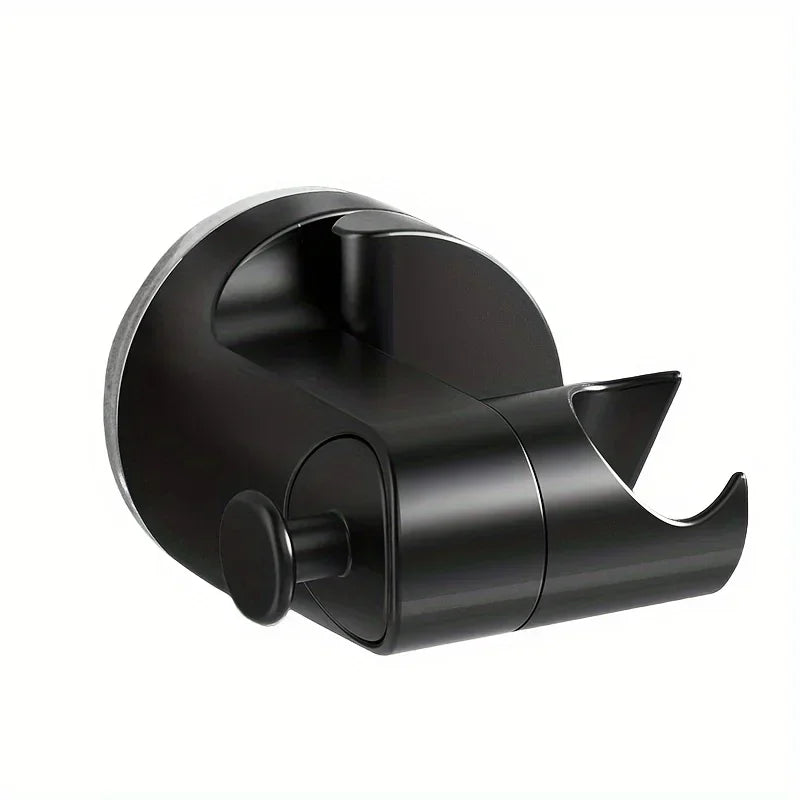 A black No-Drill Adjustable Suction Cup Shower Head Holder.
