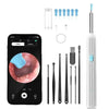 A set of visual ear cleaning tools including a silicone cleaning tip, probes, and a handheld device with an LED camera.