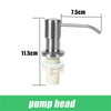 A stainless steel liquid soap dispenser pump with a 7.5cm spout and an 11.5cm body.