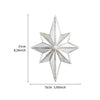 Silberne Harzstern-Wanddekoration mit spitzer Form, 21 cm hoch und 15 cm breit.