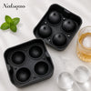 Black silicone sphere ice mold with multiple cavities for whiskey and cocktails