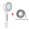 White high pressure shower head and 1.5m stainless steel hose with a plus sign indicating a set.