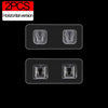 Two horizontal versions of heavy duty double-sided adhesive wall hooks shown side by side.