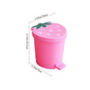 Pink wiederverwendbare Erdbeer-Dekor-Mülleimer mit grünem Blatt oben