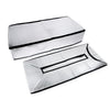 Silver foil attic heat and dust barrier sheets folded and laid out