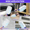 Various disposable electrostatic cleaning duster refills shown in use on a car, bookcase, furniture, Venetian blind, and elec