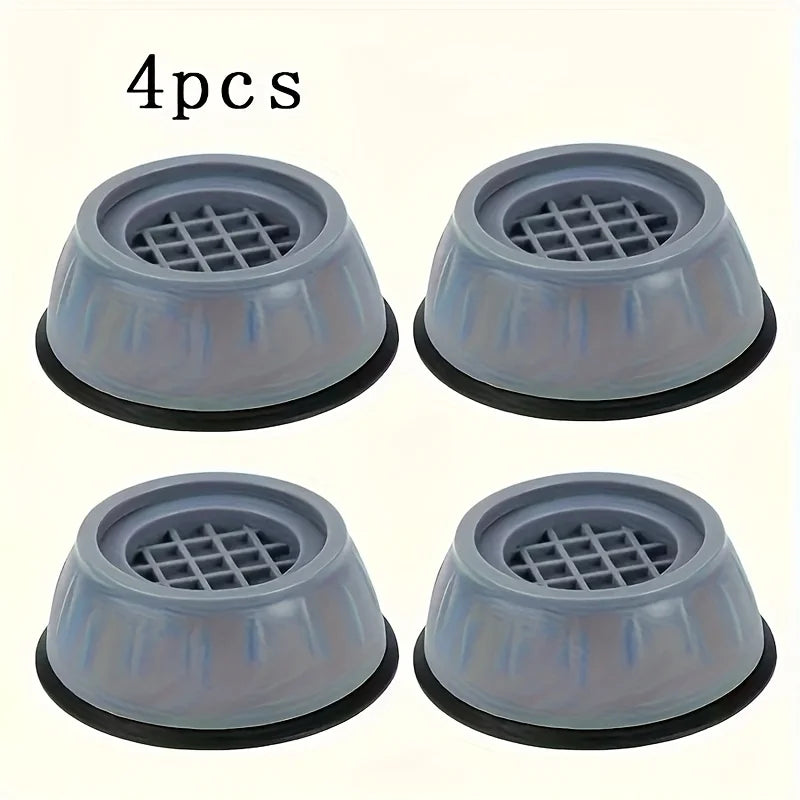Four silicone anti-vibration pads for washing machines and dryers, shown from above.