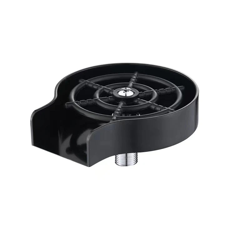 Black high-pressure faucet glass rinser for bars and kitchens