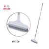 A white mop clamp and a long white scrubbing brush for deep cleaning.
