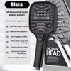 Black pressurized large water outlet shower head with 8-speed adjustment and silicone spouts