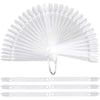 A set of clear false tips for nail art practice, arranged in a fan shape with a hanging loop.