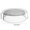 Clear microwave splatter guard with a mesh lid and heat-resistant handle
