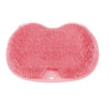 A pink wall mounted shower foot scrubber with numerous silicone bristles.