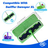Reusable microfiber mop pads for floor cleaning showing compatibility with Swiffer Sweeper XL and Swiffer Standard Sweeper