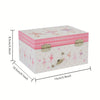 Caja de música de ballet rosa clásica con decoración de espejo, vista desde arriba.
